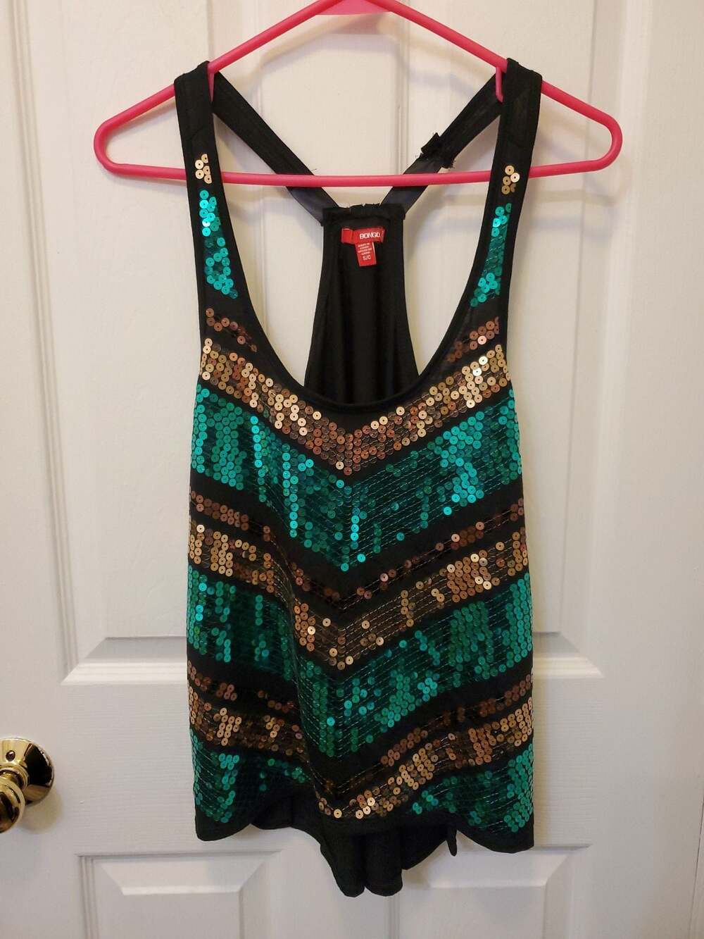 Vintage Y2K Bongo Sequin Chevron Going Out Top